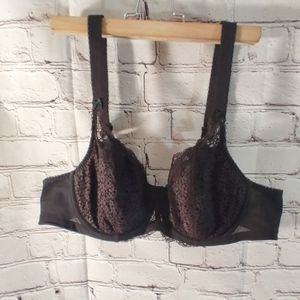 Goddess Black Lacey Bow Underwire Bra 40C
